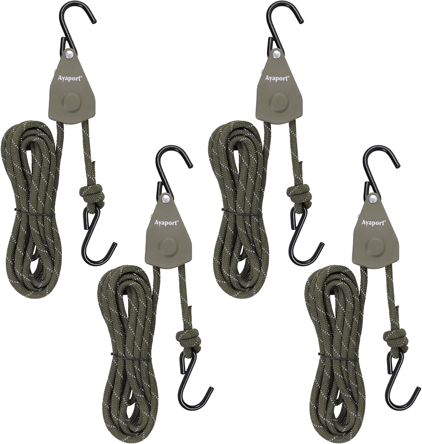Ayaport Kayak Rope Tie Down 14ft Olive Green for Secure Transport