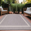Bordered Outdoor Rug 6x9 Washable Patio Carpet - Durable, Easy Care