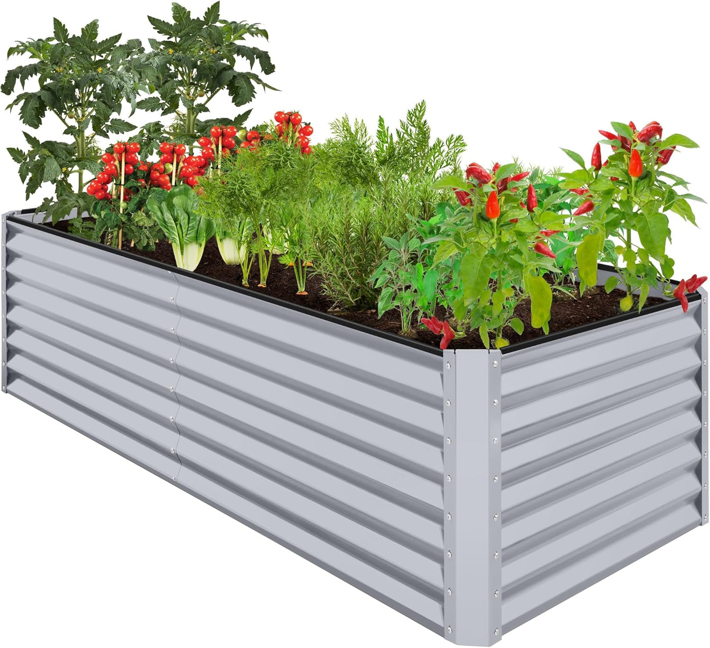 Outdoor Metal Raised Garden Bed for Vegetables and Flowers