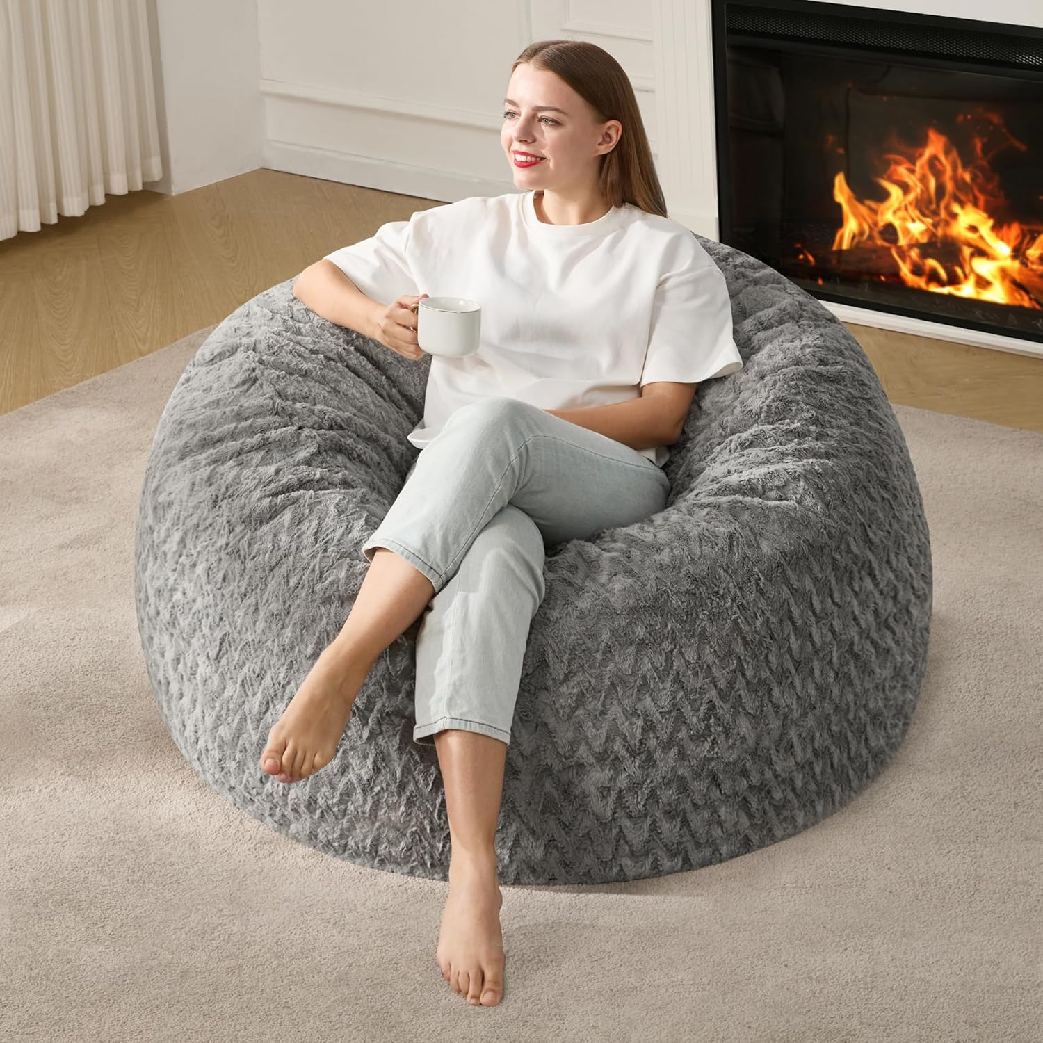 Hobestluk 3ft Bean Bag Chairs for Adults - Cozy and Versatile