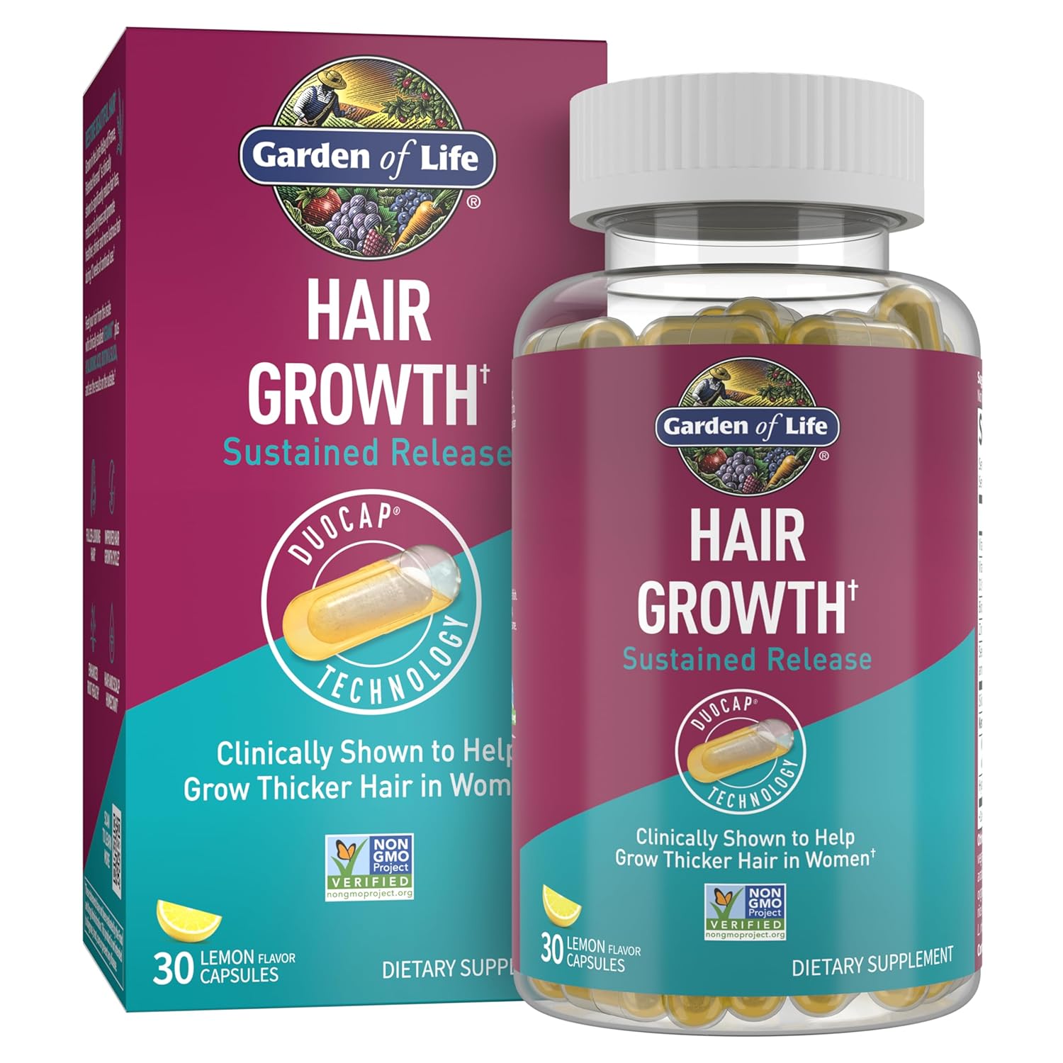 Garden of Life Hair Growth Duo Caps for Thicker, Healthier Hair