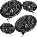 Black Burner Drip Pans Kit for Electric Stove by MIFLUS