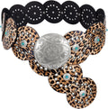 Elegant Women's PU Leather Western Belts Featuring Concho Accents