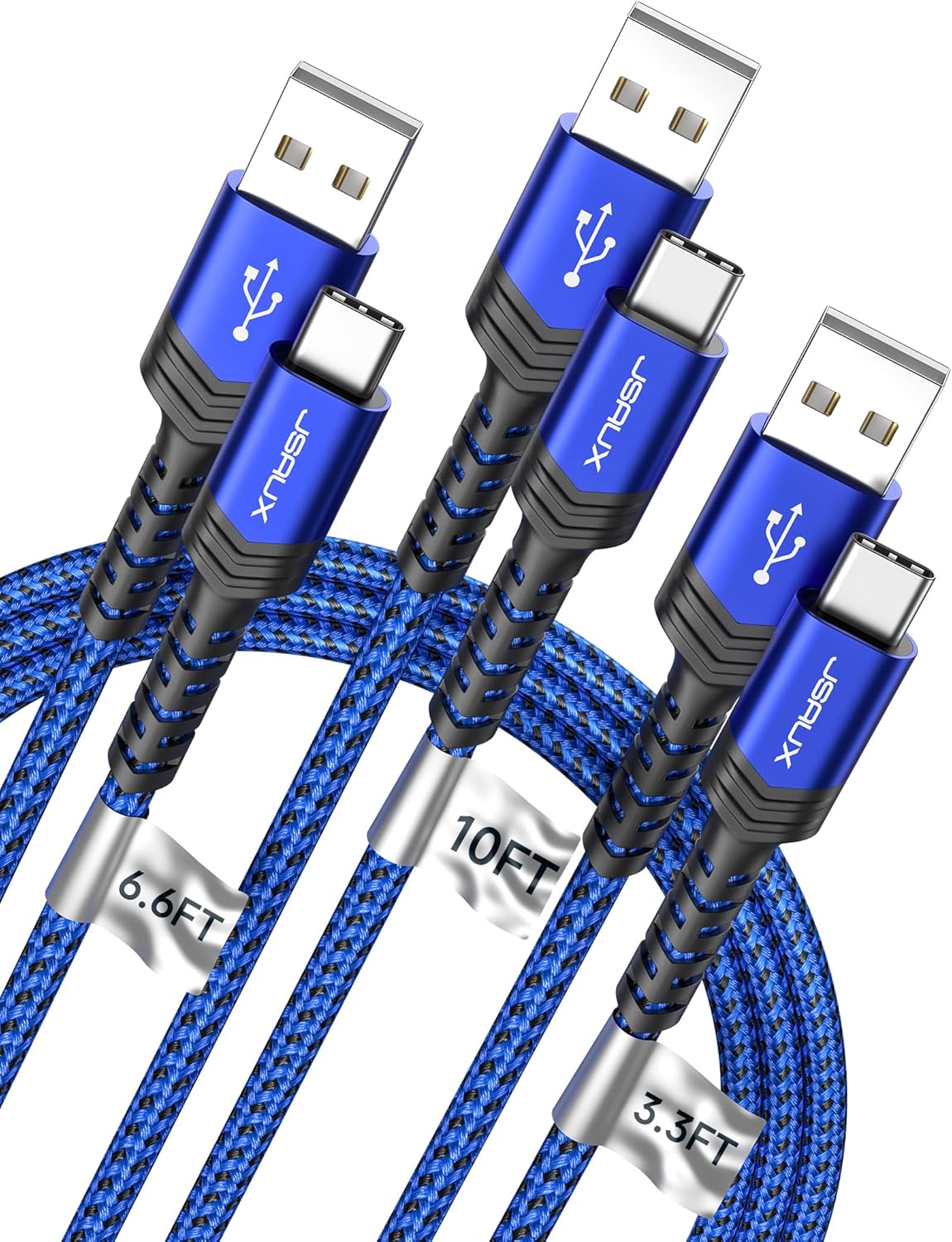 Triple-Length Fast Charging USB-C Cable Set - JSAUX