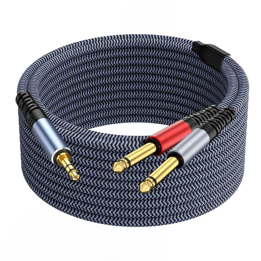 1/8 Stereo to Dual 1/4 Mono Cable 50ft for Superior Sound