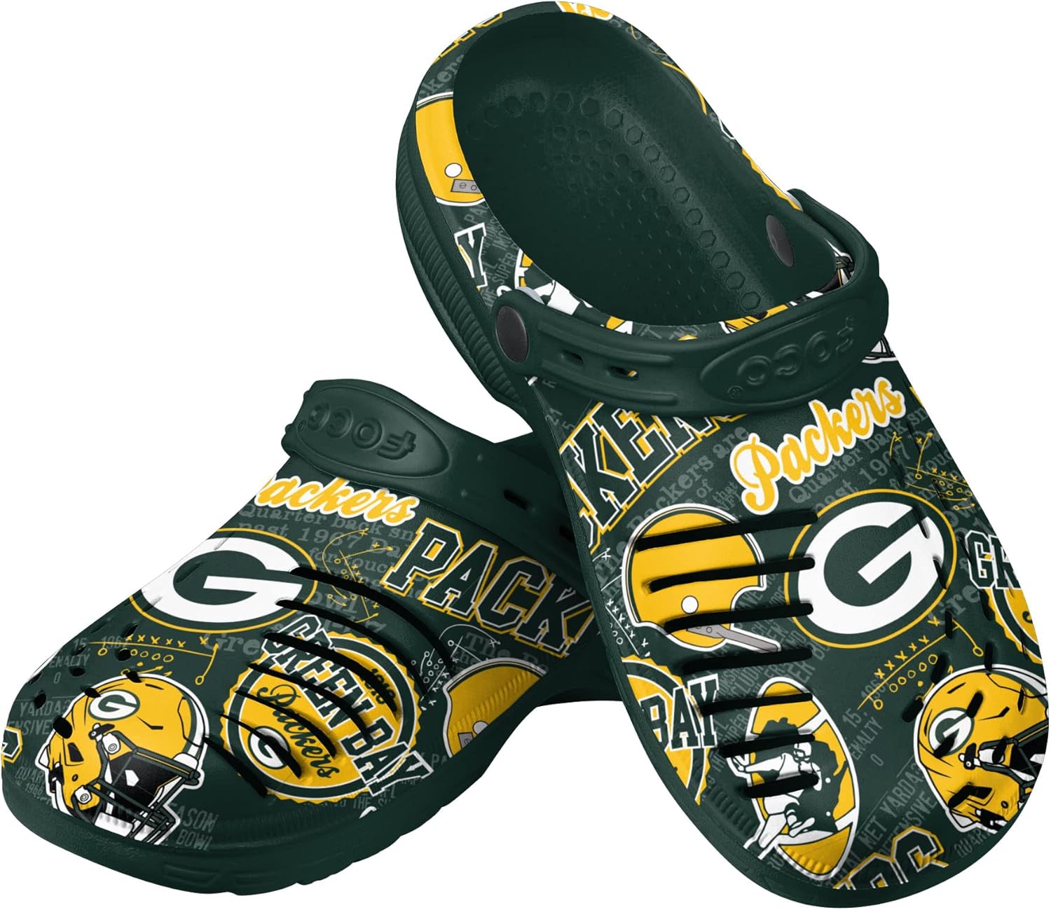 FOCO Men's NFL Team Logo Historic Print Garden Sandals Shoes