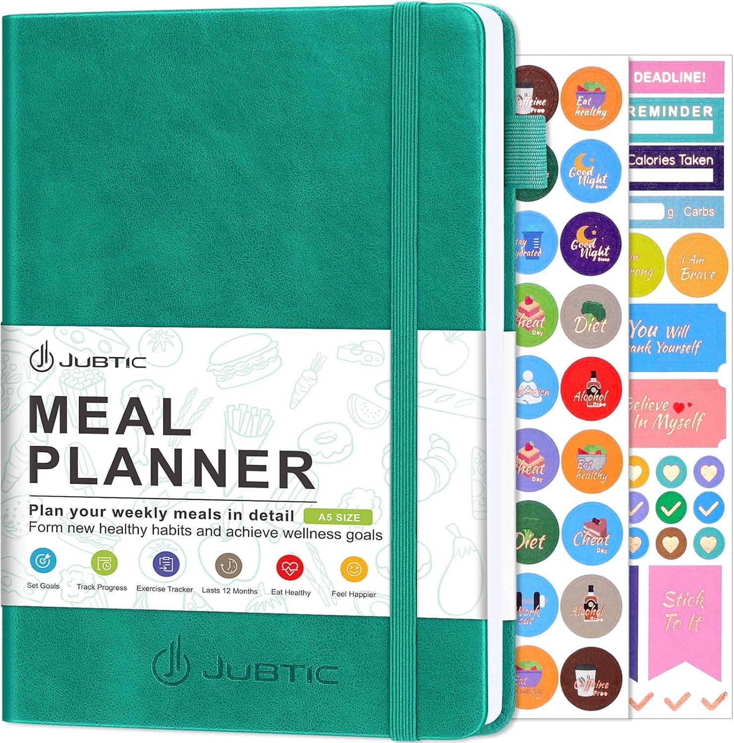 JUBTIC Meal Planner Notebook - Healthy Meal Prep & Grocery Lists