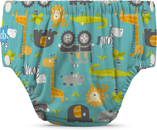 Charlie Banana Washable Swim Diaper - Leak-Proof Snaps, Gone Safari