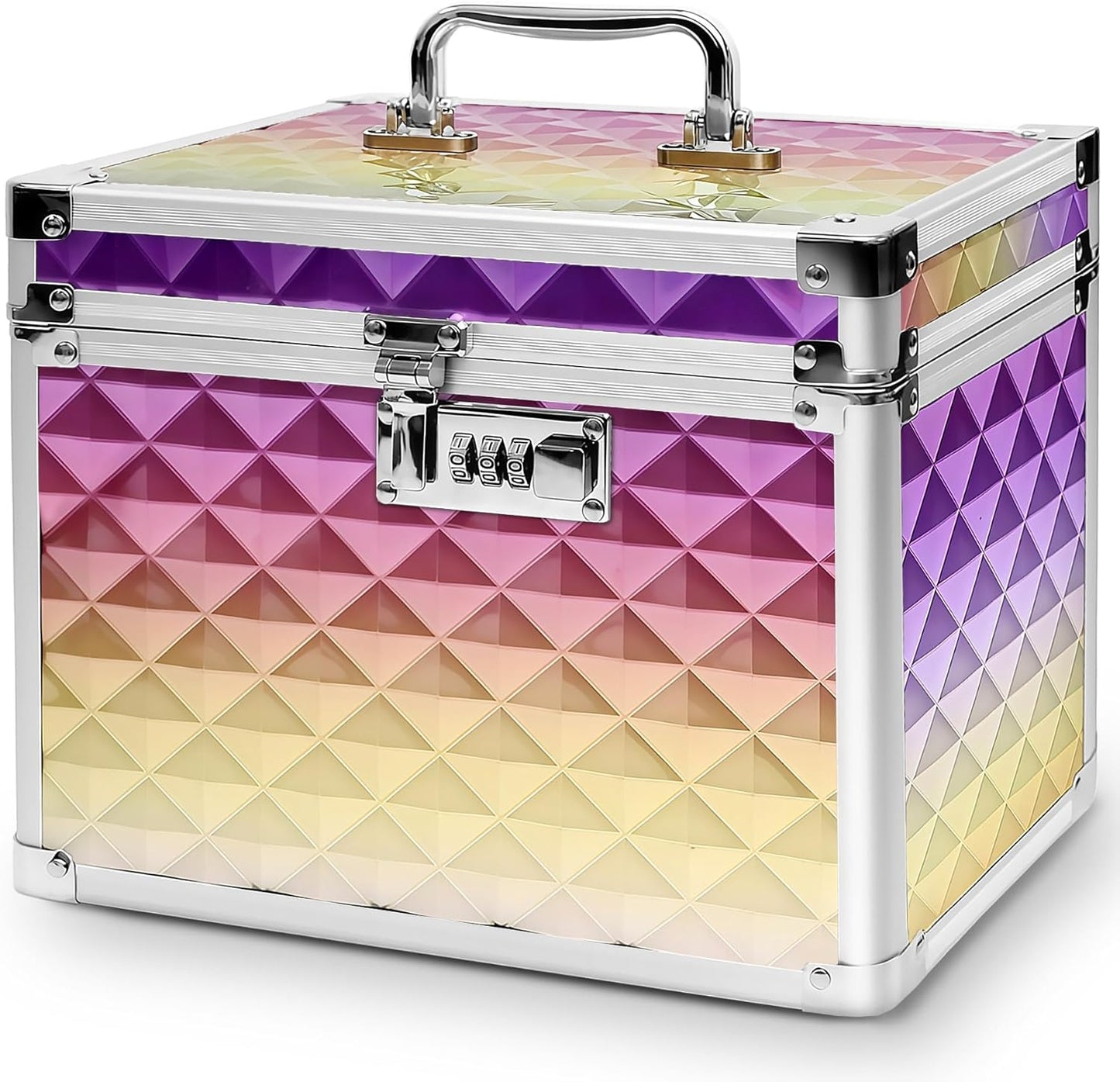Rainbow Combination Lock Box for Personal Items and Medications