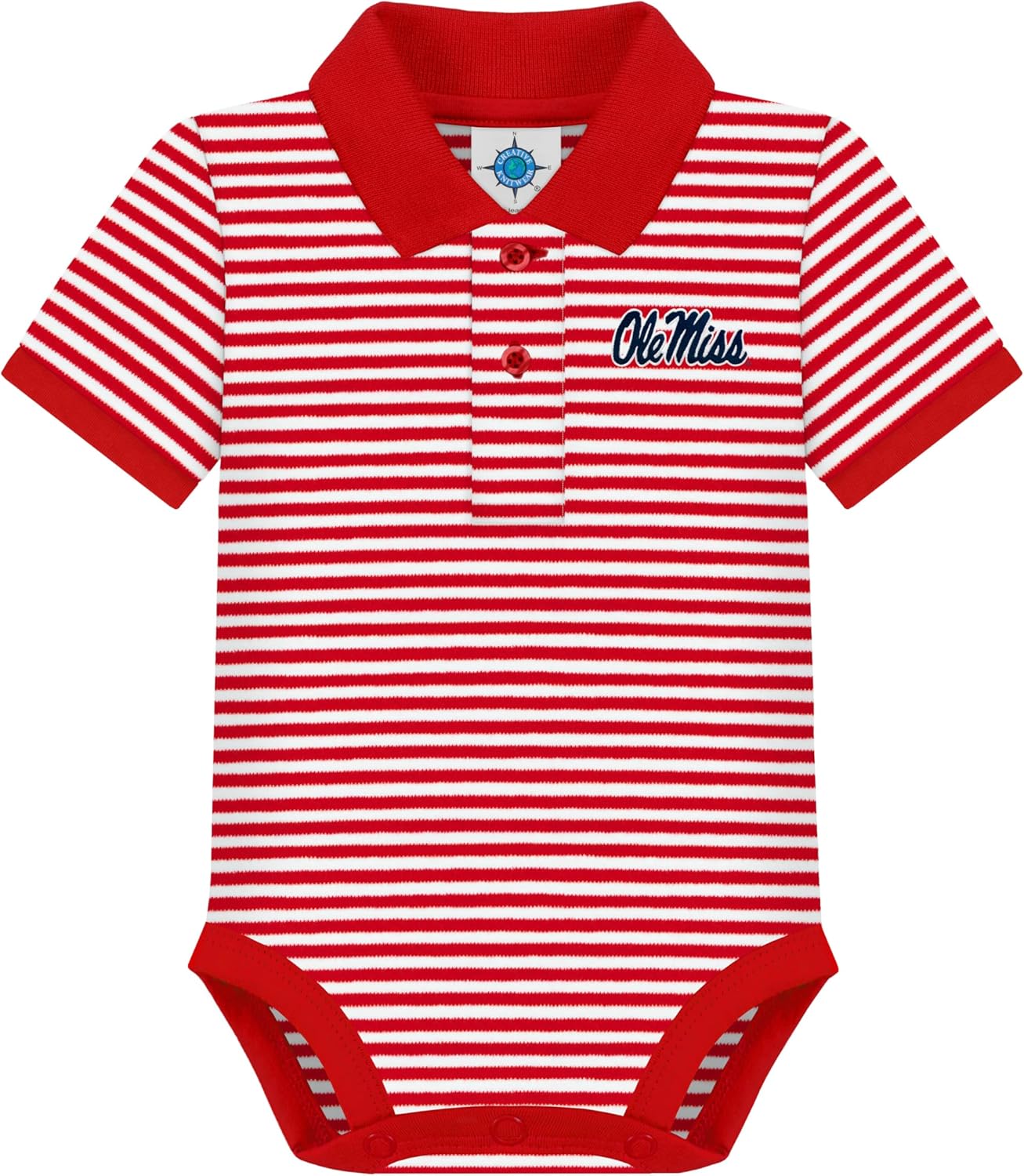 Creative Knitwear College Baby Striped Polo Bodysuit for Infants