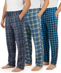 Mens Fleece Pajama Pants 3 Pack - Cozy Relaxed Fit Sleepwear