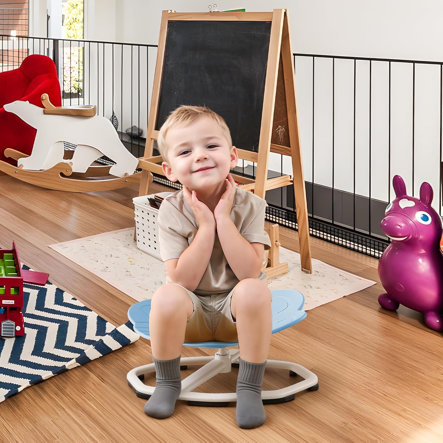 Sensory Swivel Chair for Autistic Kids, Boosts Motor Skills! Blue