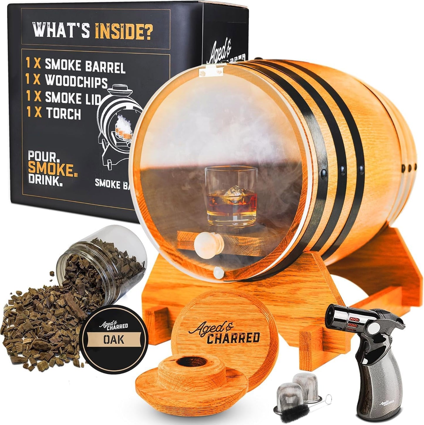 Premium Bourbon Smoker Kit - Aged & Charred Bliss