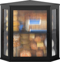 Corner Bread Box Extra Large Double Layer Bamboo with Acrylic Door