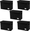 5 Pack Collapsible Comic Short Boxes (Holds 150-180) - Black