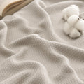 100% Cotton Large Blanket Oversized King 120x94 in - Linen Beige