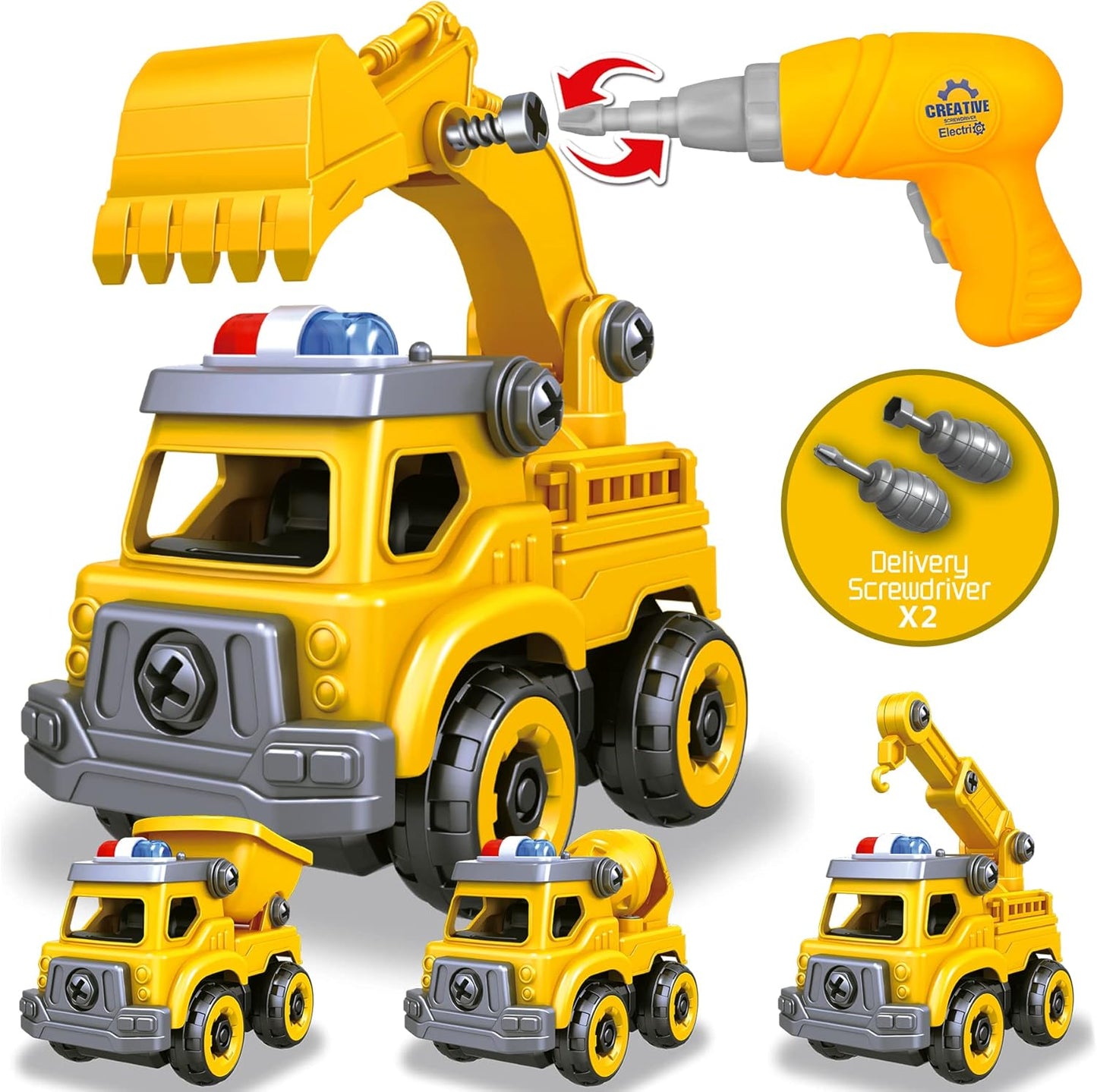 4-in-1 DIY Construction Truck Toy Set - Fun & Educational!