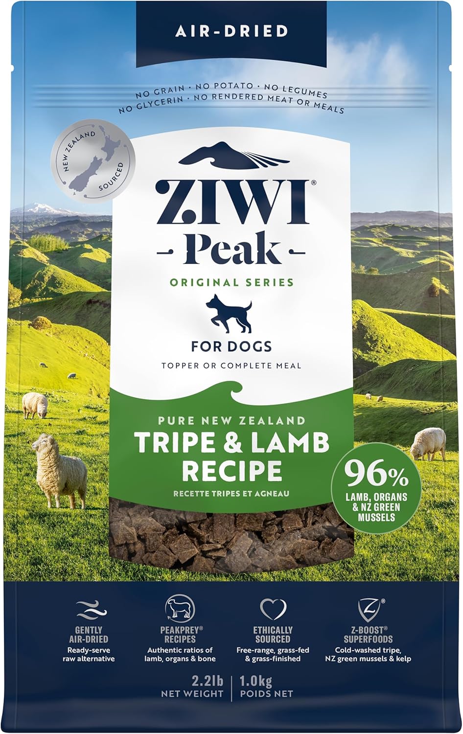 ZIWI Peak Air-Dried Dog Food with Tripe & Lamb - High Protein