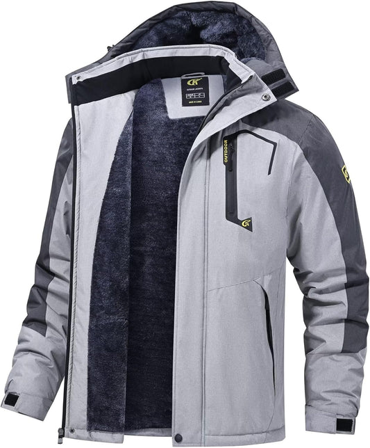 QPNGRP Mens Waterproof Ski Snowboard Jacket for Winter Sports