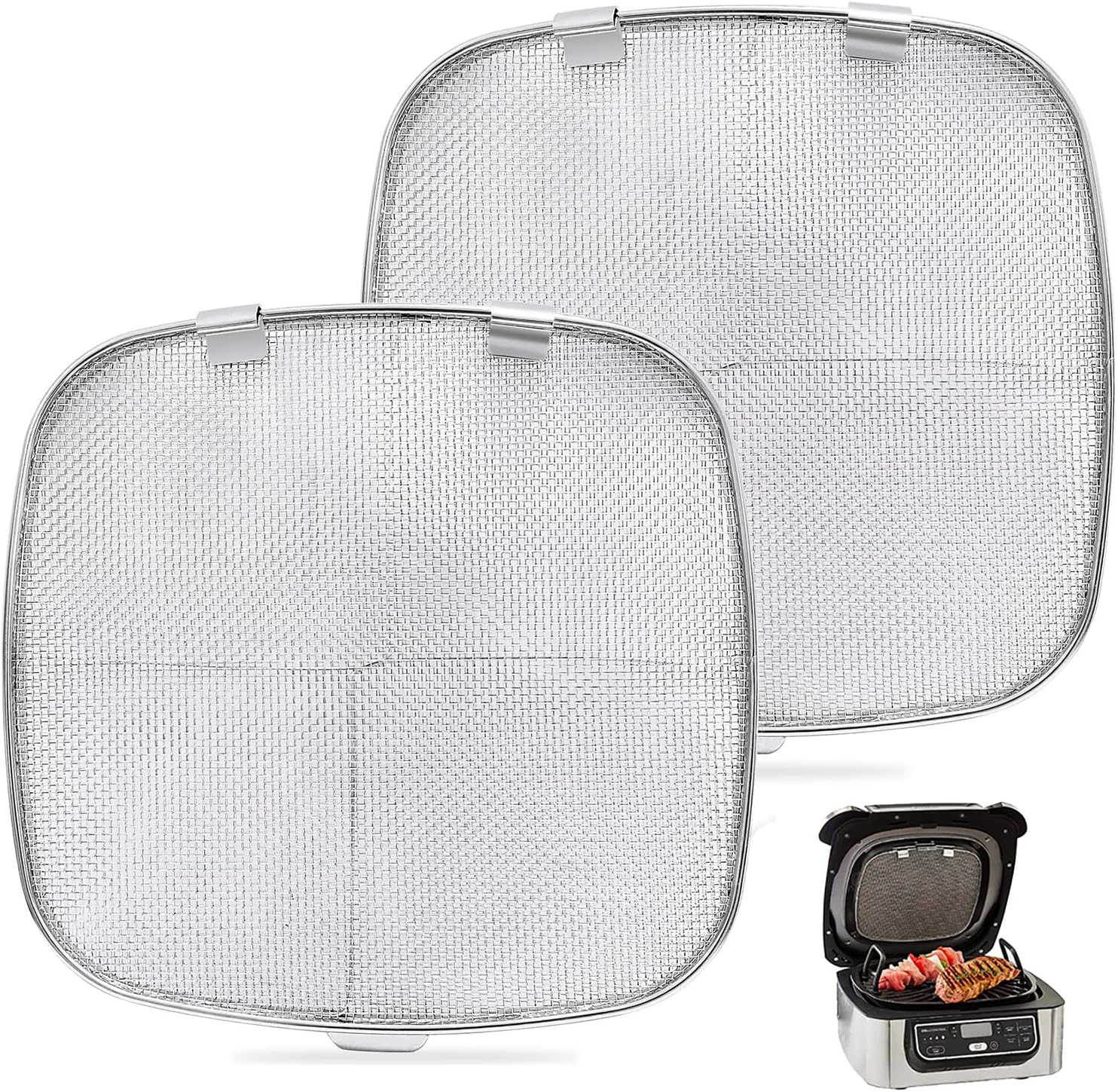 Stainless Steel Splatter Shield for Ninja Foodi - 2 Pack