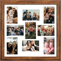17x17 Picture Frame Display 9 Opening 4x6 Collage - Carbonized Brown
