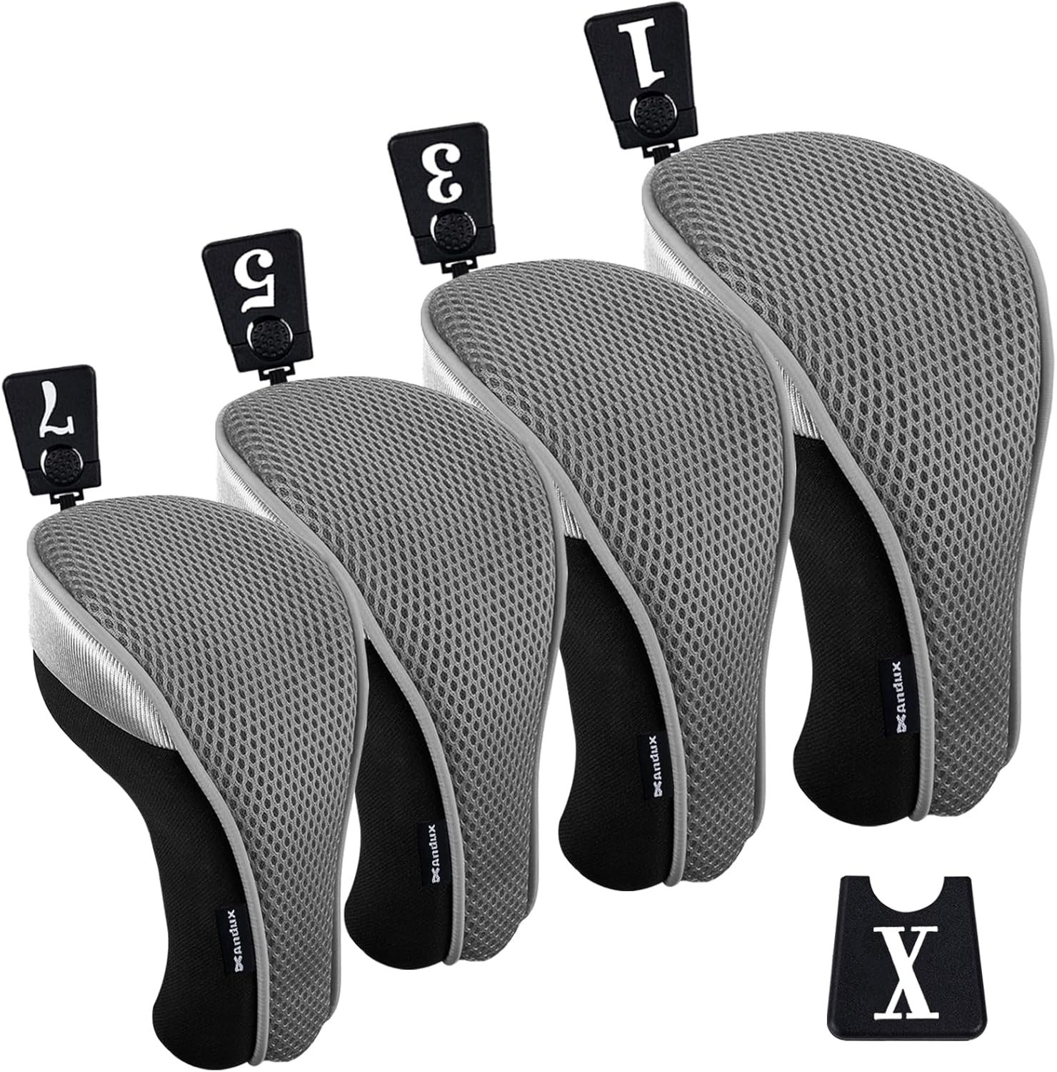 Andux 4pcs Mesh Golf Driver Fairway Wood Club Head Covers