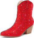 Trendy Ankle Boots for Women Featuring Rhinestones and Chunky Heel