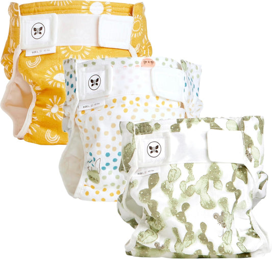 Night Leak Blocking Cloth Diaper Covers, Large, 3pk