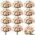 Artificial Peonies Silk Flowers Bouquet (24 Bundles) - Lively Pink