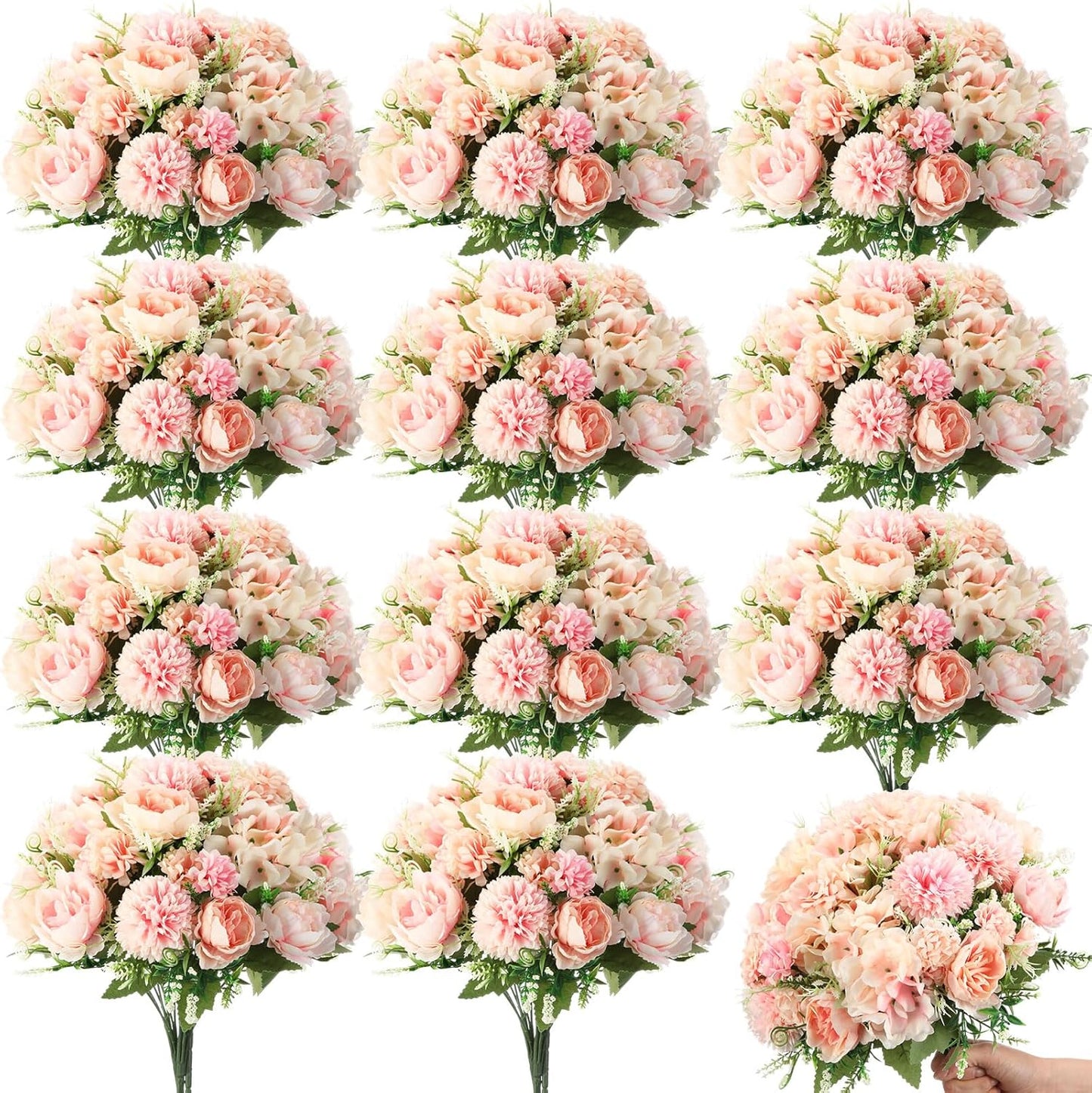 Artificial Peonies Silk Flowers Bouquet for Wedding Decor