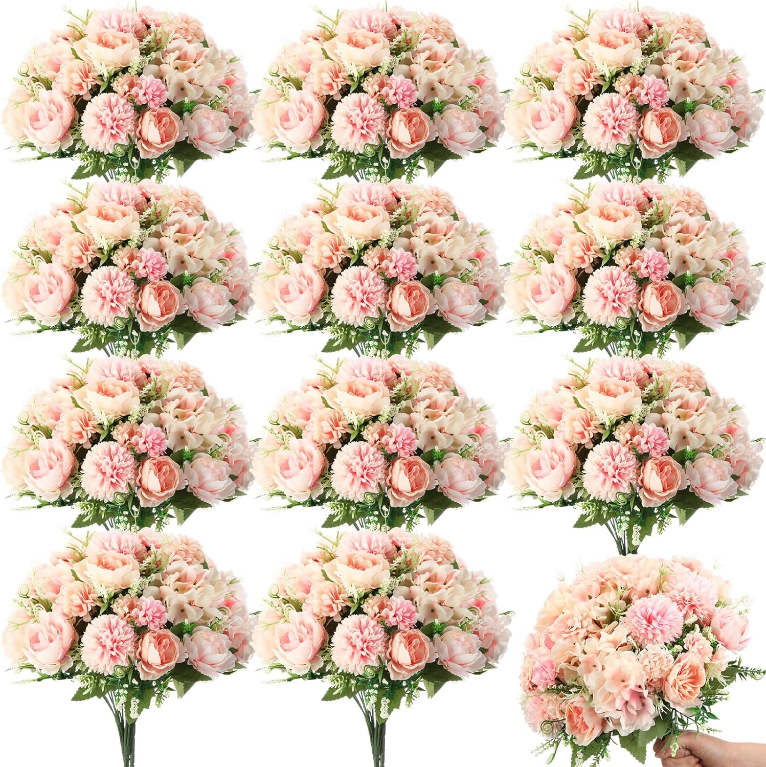 Artificial Peonies Silk Flowers Bouquet for Wedding Decor