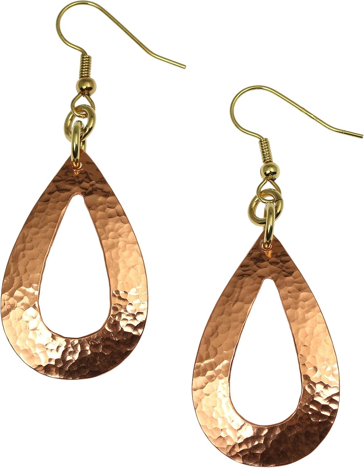 Handmade Hammered Copper Open Teardrop Earrings for Any Occasion