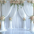 20ft x 15ft White Wrinkle Free Backdrop Curtains for Weddings - Grand