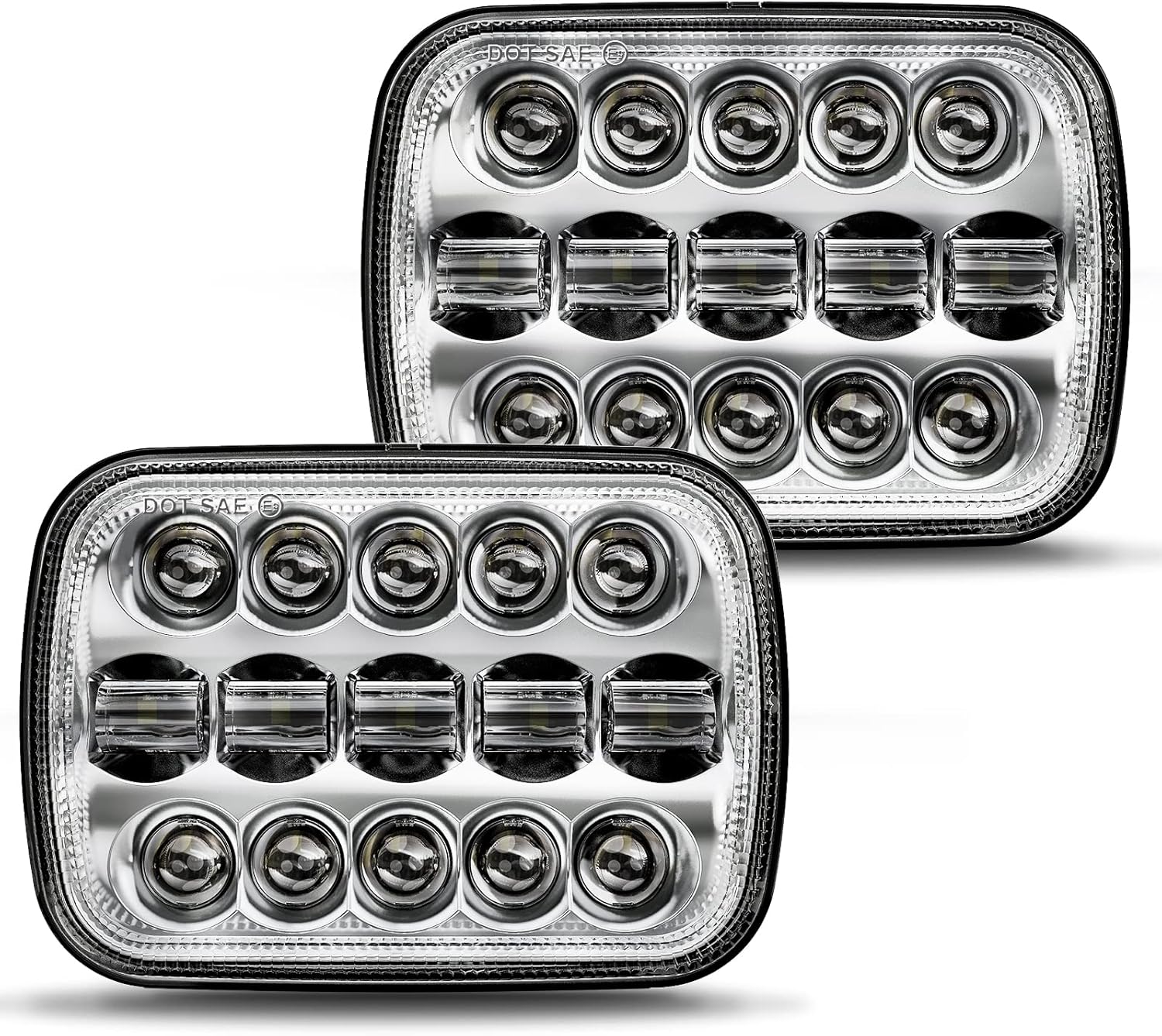 BICYACO 5x7 7x6 Inch LED Headlights for Jeep Wrangler YJ