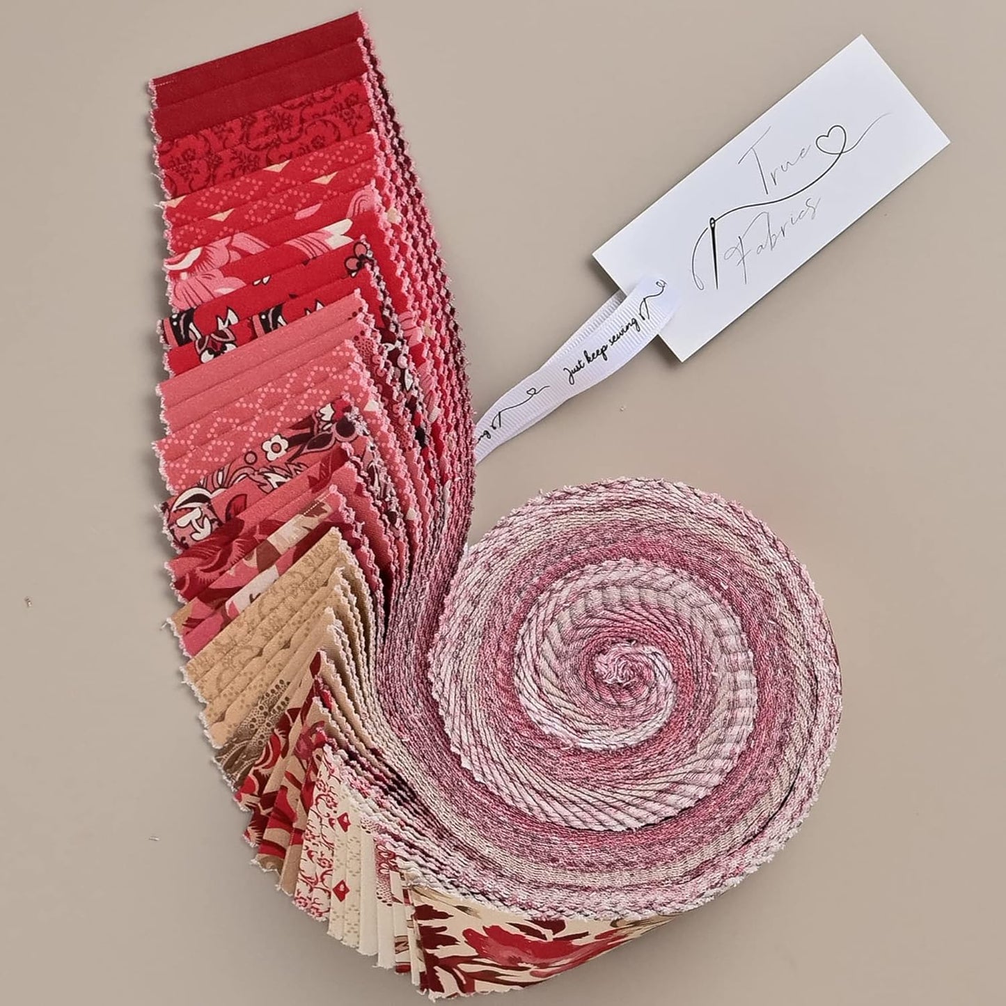 True Fabrics Jelly Roll En Rouge Precut Fabric for Quilting