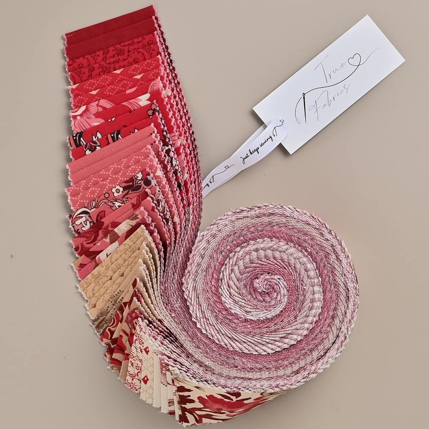True Fabrics Jelly Roll En Rouge Precut Fabric for Quilting