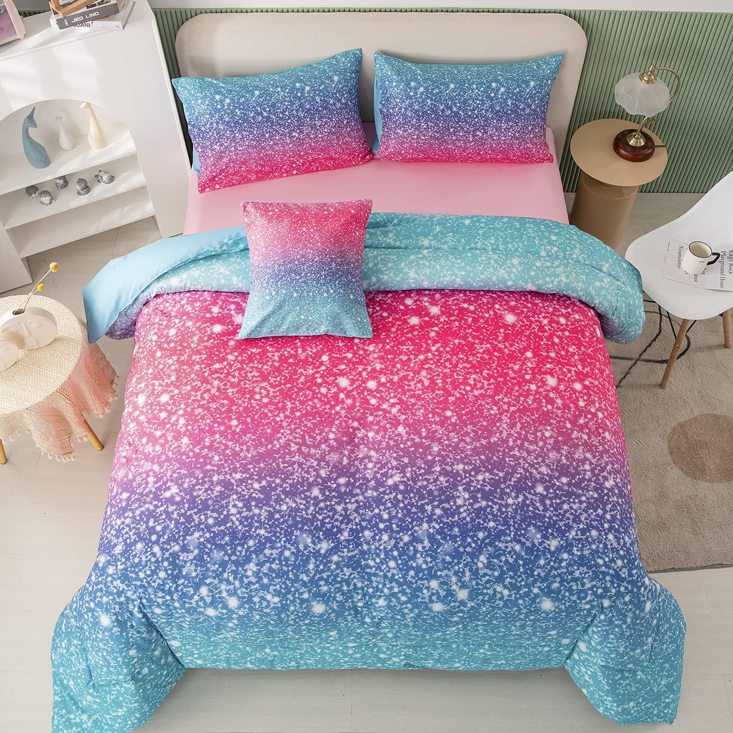 PERFEMET Queen Size Girls Bedding Set for Cozy Bedroom Decor