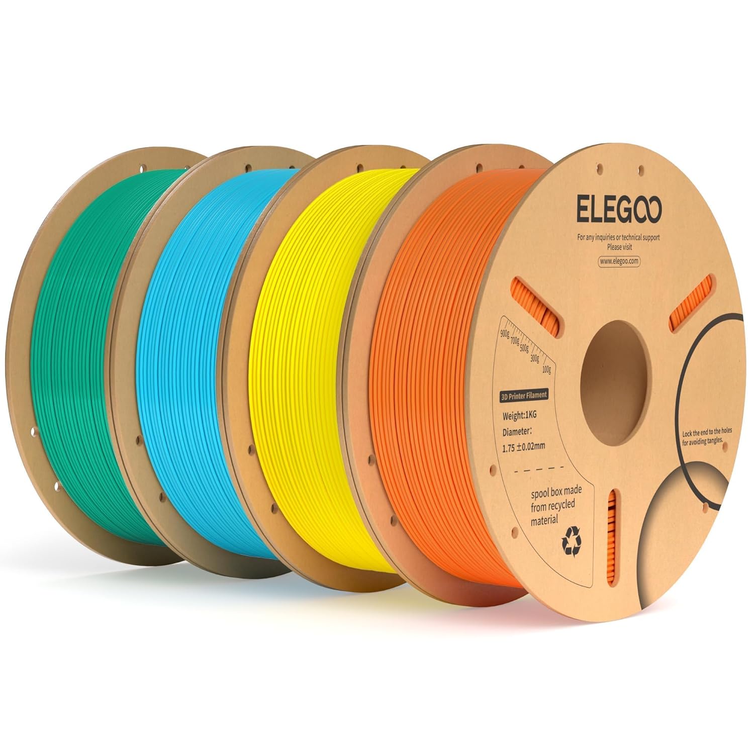ELEGOO PLA Plus Filament Bundle 4KG for 3D Printing Projects