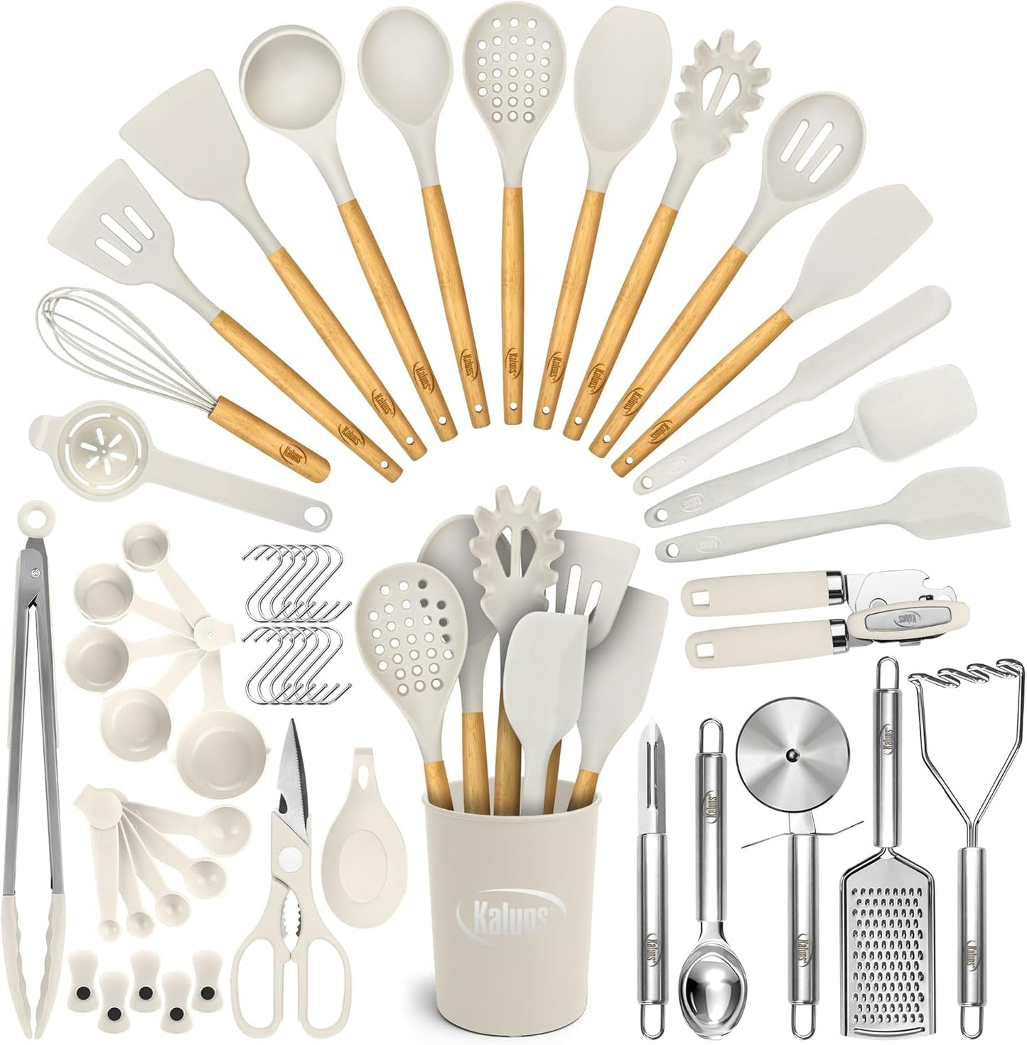 Kaluns 50 PCS Silicone Kitchen Utensils Set for Every Cook