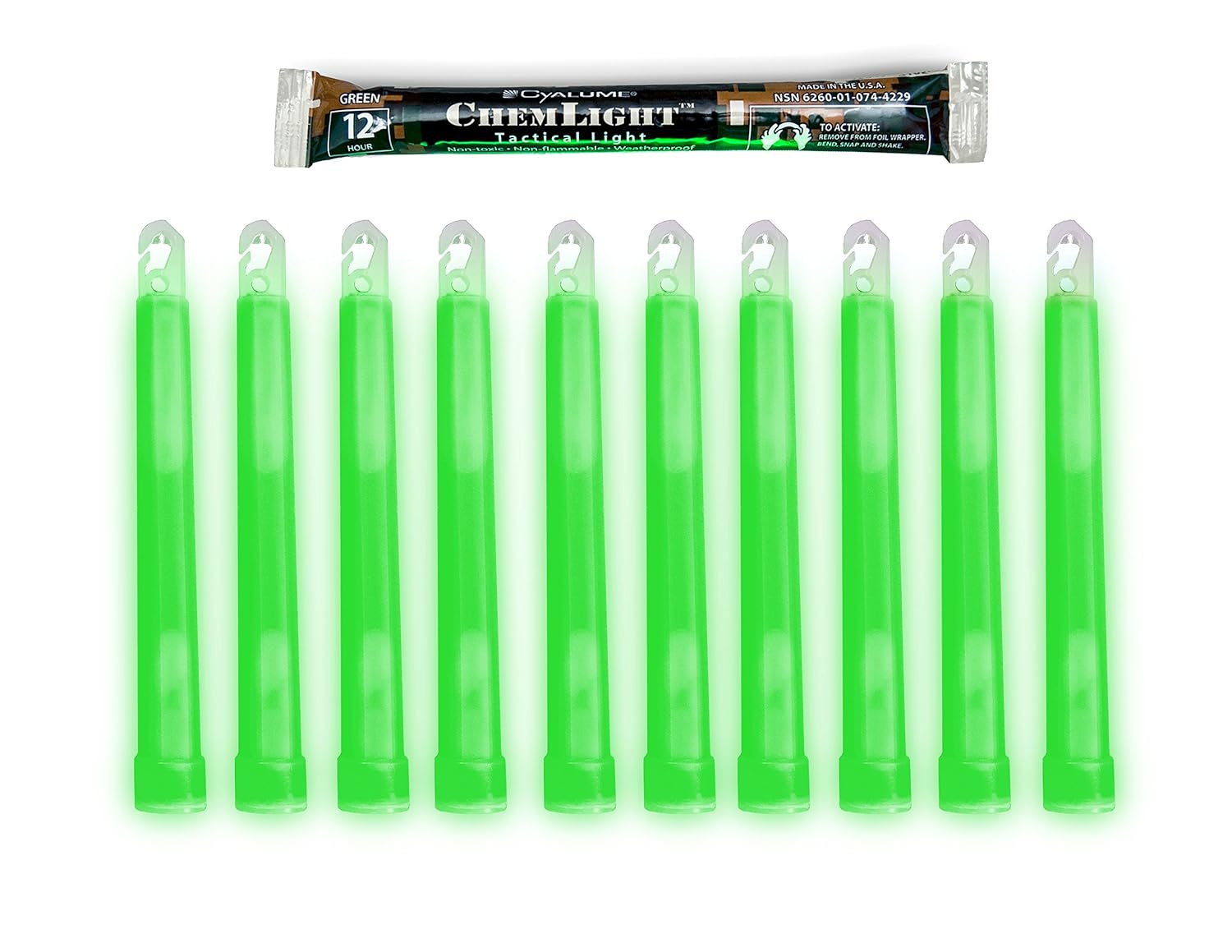 Cyalume Military Grade Green Glow Sticks for Emergency Use