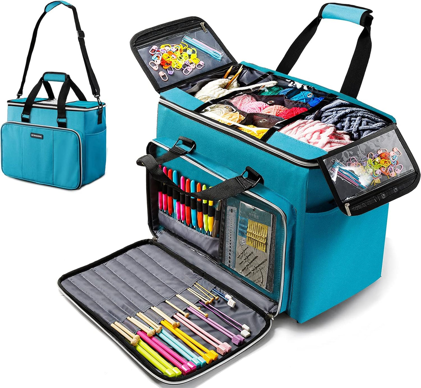 Large Yarn Storage Organizer for Knitting and Crocheting Needs