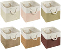 Cube Storage Bins 6 Pack 11 x 11 in Foldable Fabric Organizers - Boho