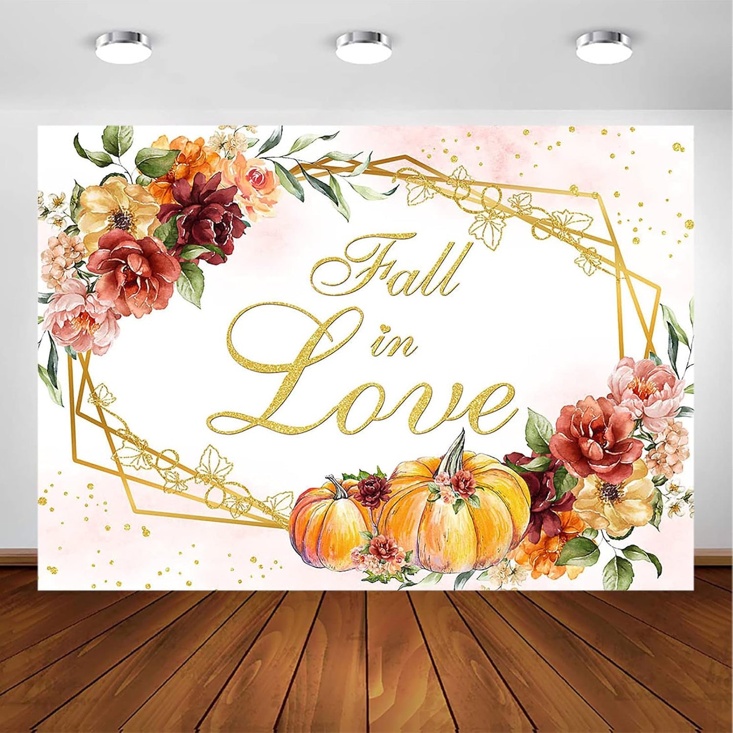 Avezano Fall in Love Backdrop for Autumn Wedding Decor