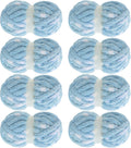 Thick Chunky Yarn for Hand & Arm Knitting - Super Bulky Blue & White