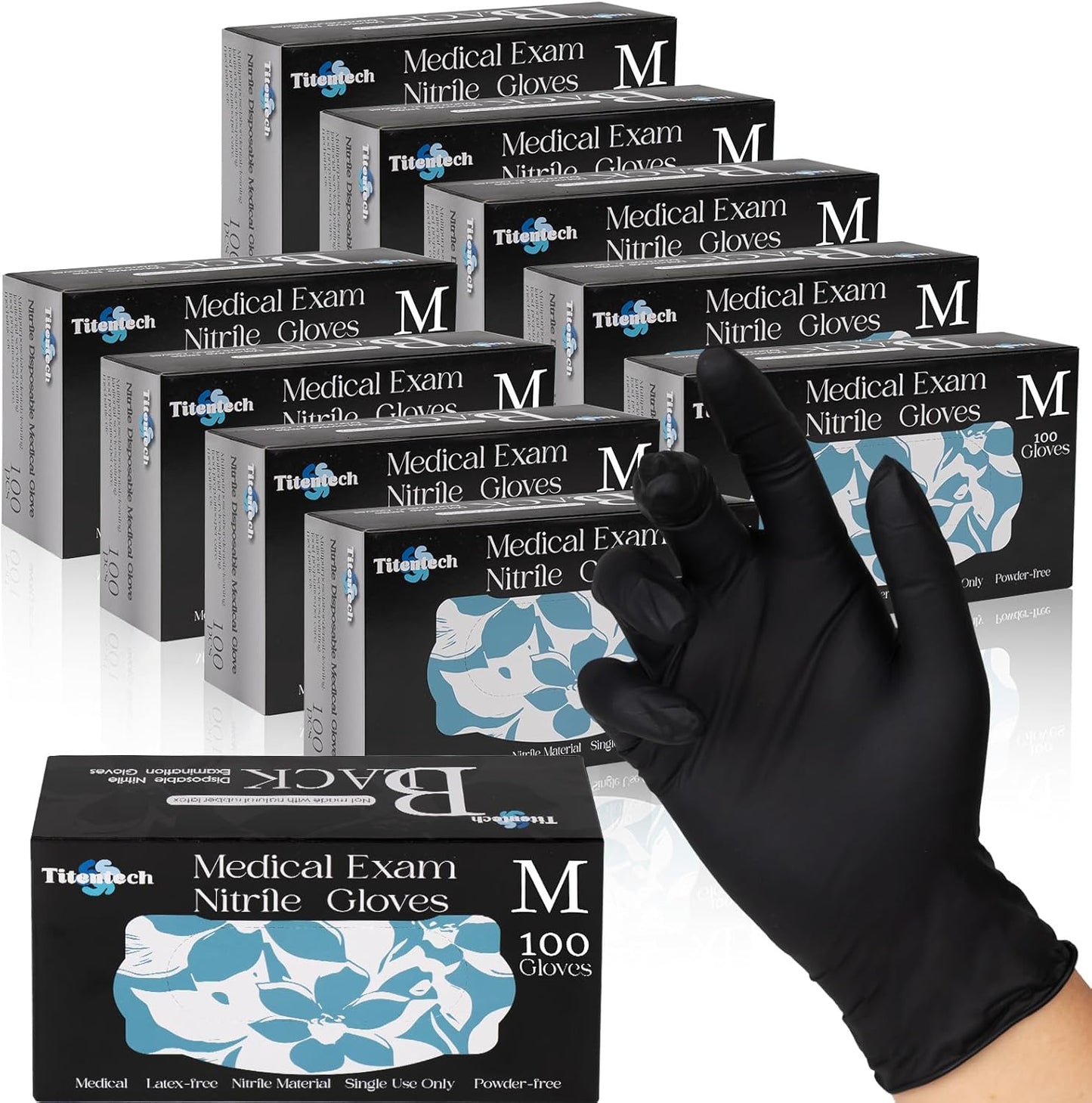 Titentech Nitrile Gloves: Latex-Free, 5 Mil, 1000 Count