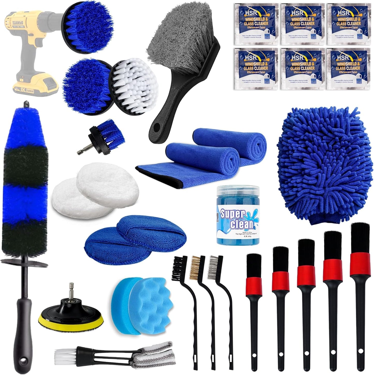 Professional 31pcs Car Detailing Kit - Ultimate Clean for Cars & Bikes