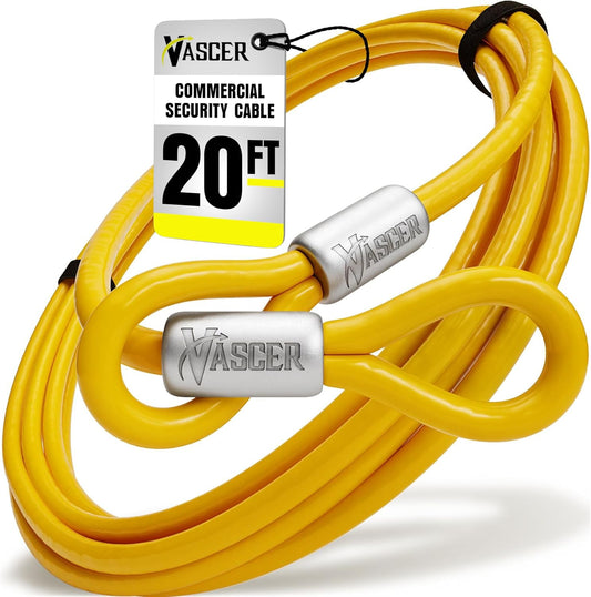 20FT Commercial Security Cable with Loops for Heavy-Duty Protection