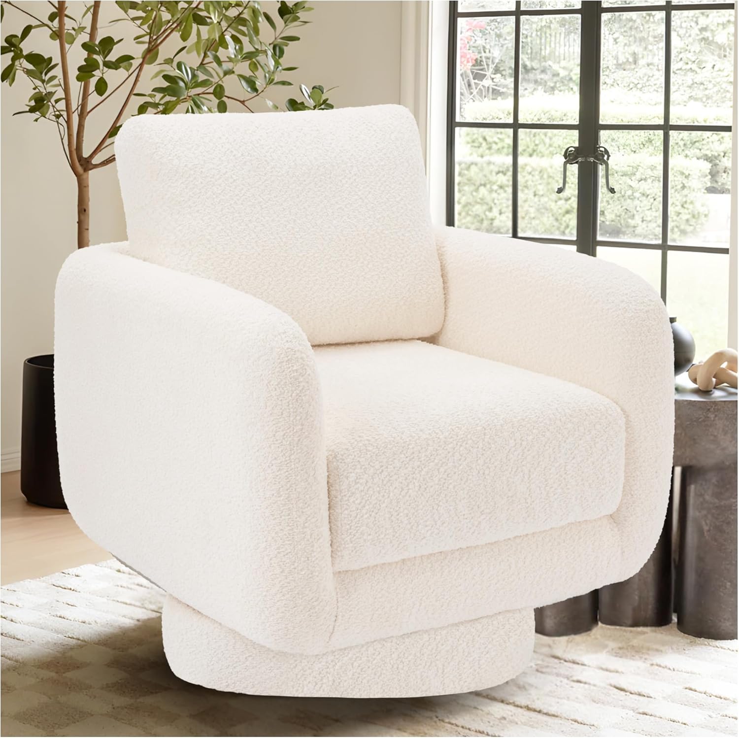 COLAMY Swivel Accent Chair - Plush Comfort & Style