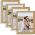 10x13 Picture Frame Set of 4 - Real Glass and Natural Oak Frames