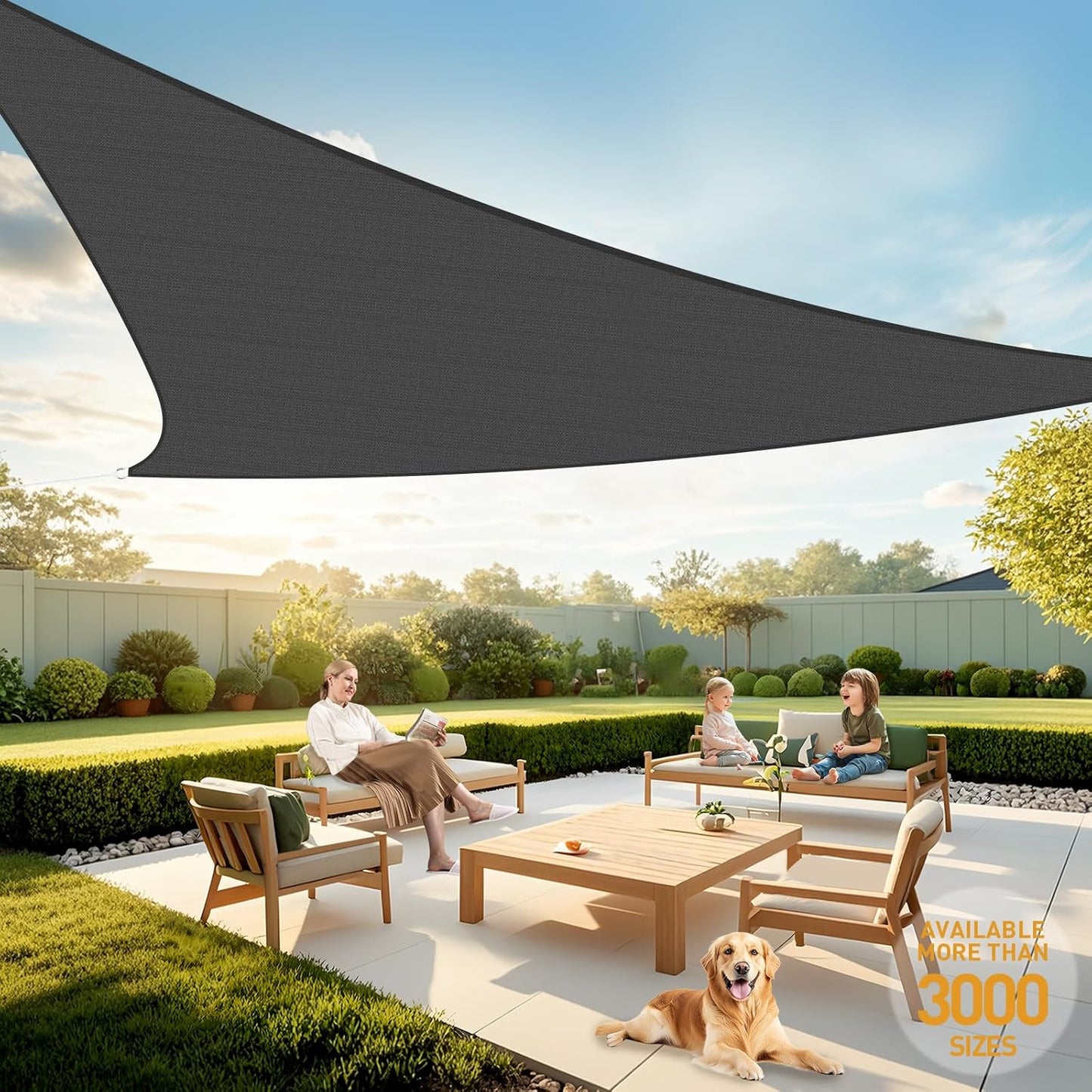 Artpuch Sun Shade Sail, Durable 10ftX10ftX14ft Outdoor Shade Cloth